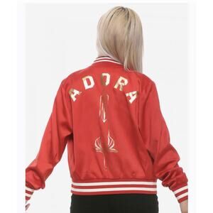 She-Ra Adora Red Satin Bomber Jacket Varsity Cosplay Anime Preppy Jacket size XL